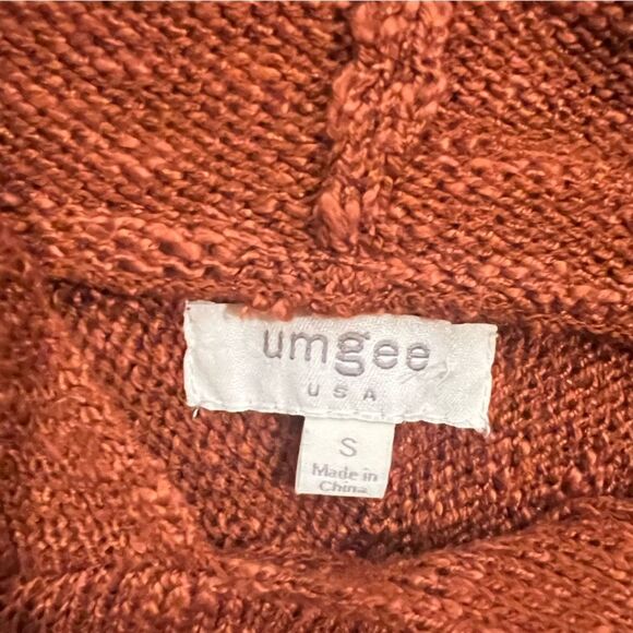 Umgee hooded burnt orange knit sweater - Picture 4 of 7